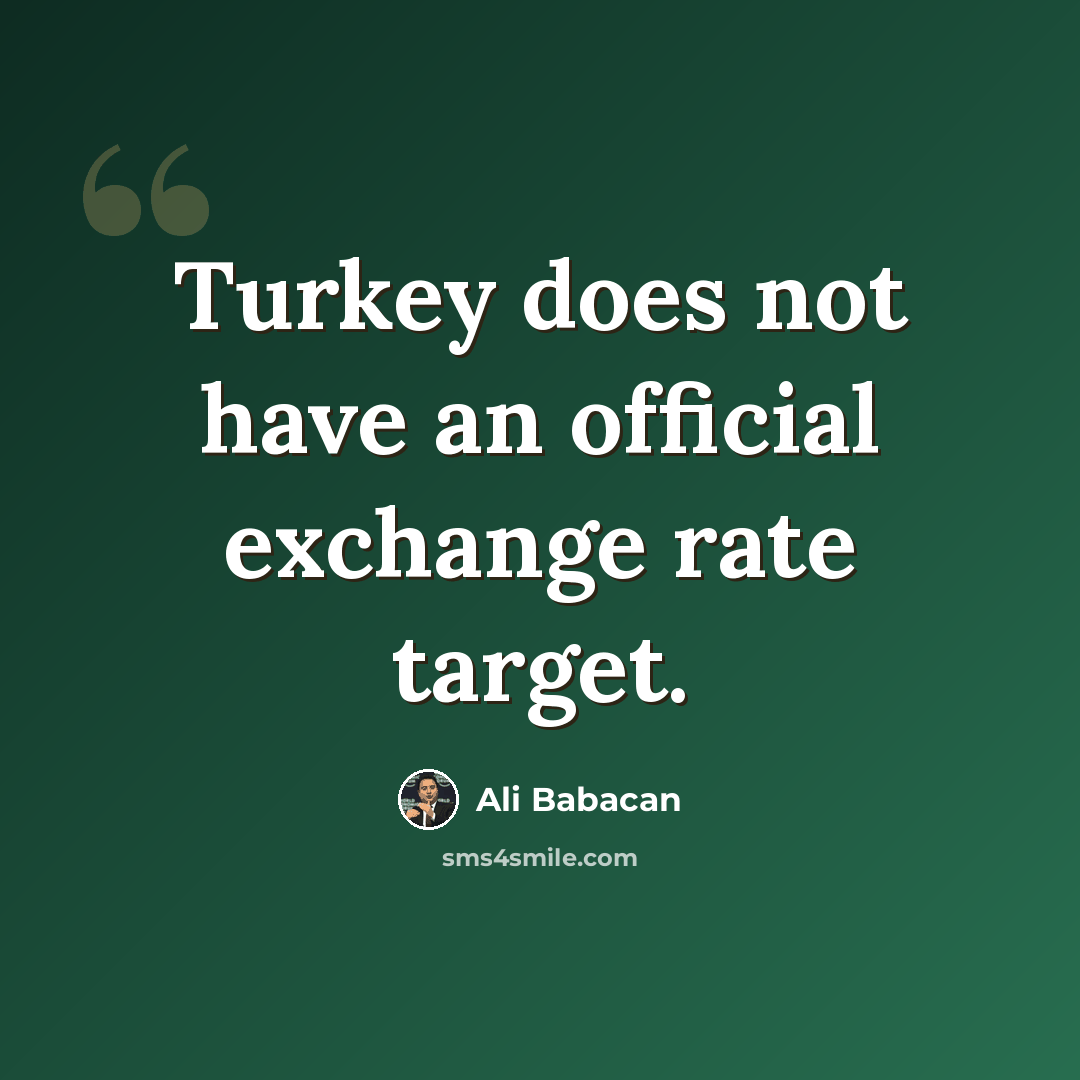 “Turkey does not have an official exchange rate target.” quote by Ali Babacan