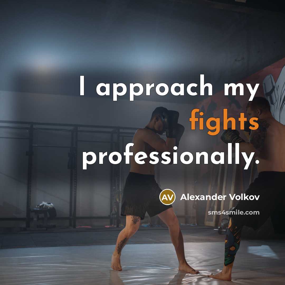“I approach my fights professionally.” quote by Alexander Volkov