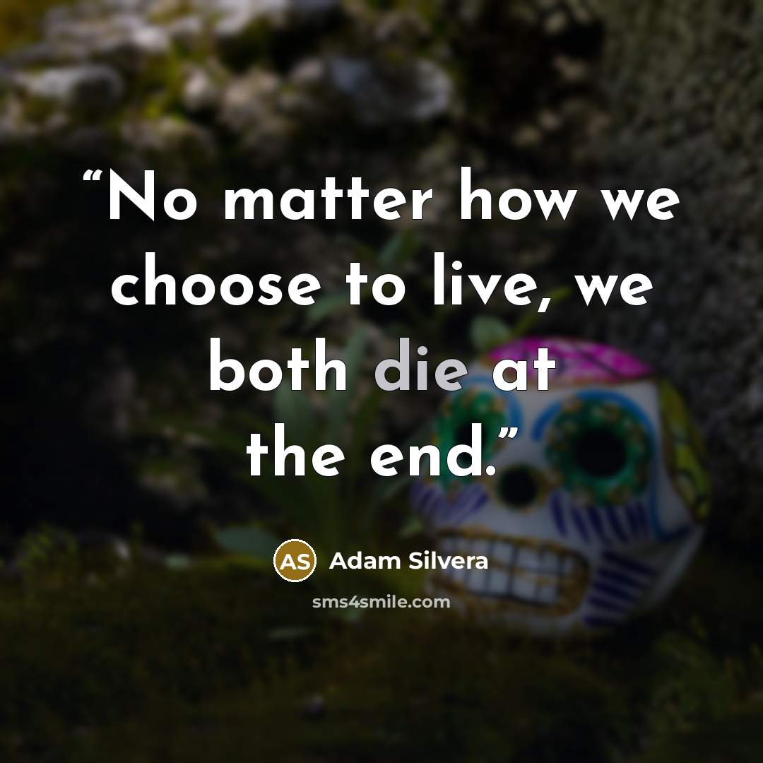 “No matter how we choose to live, we both die at the end.” quote by Adam Silvera