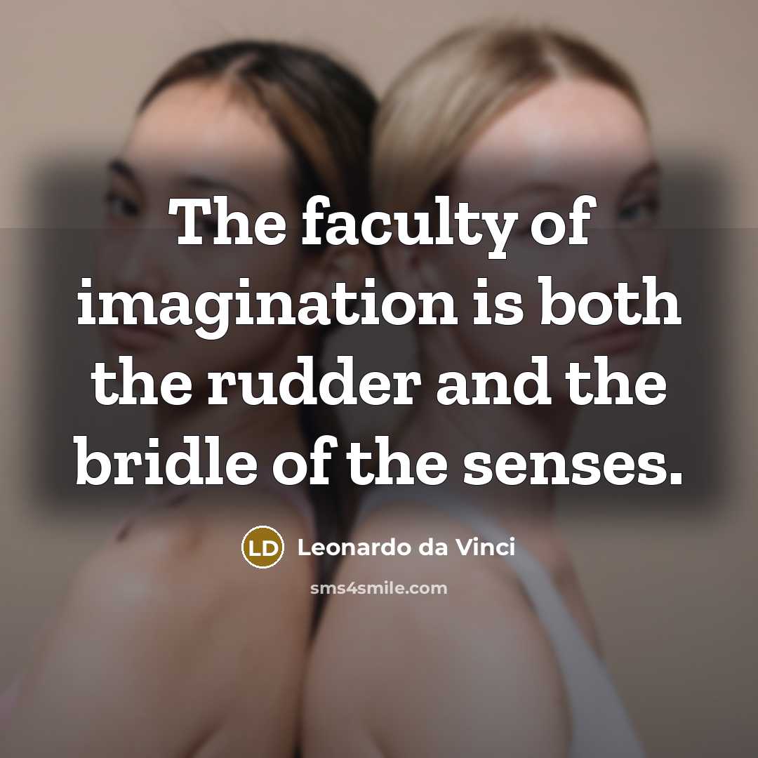 “The faculty of imagination is both the rudder and the bridle of the senses.” quote by Leonardo da Vinci
