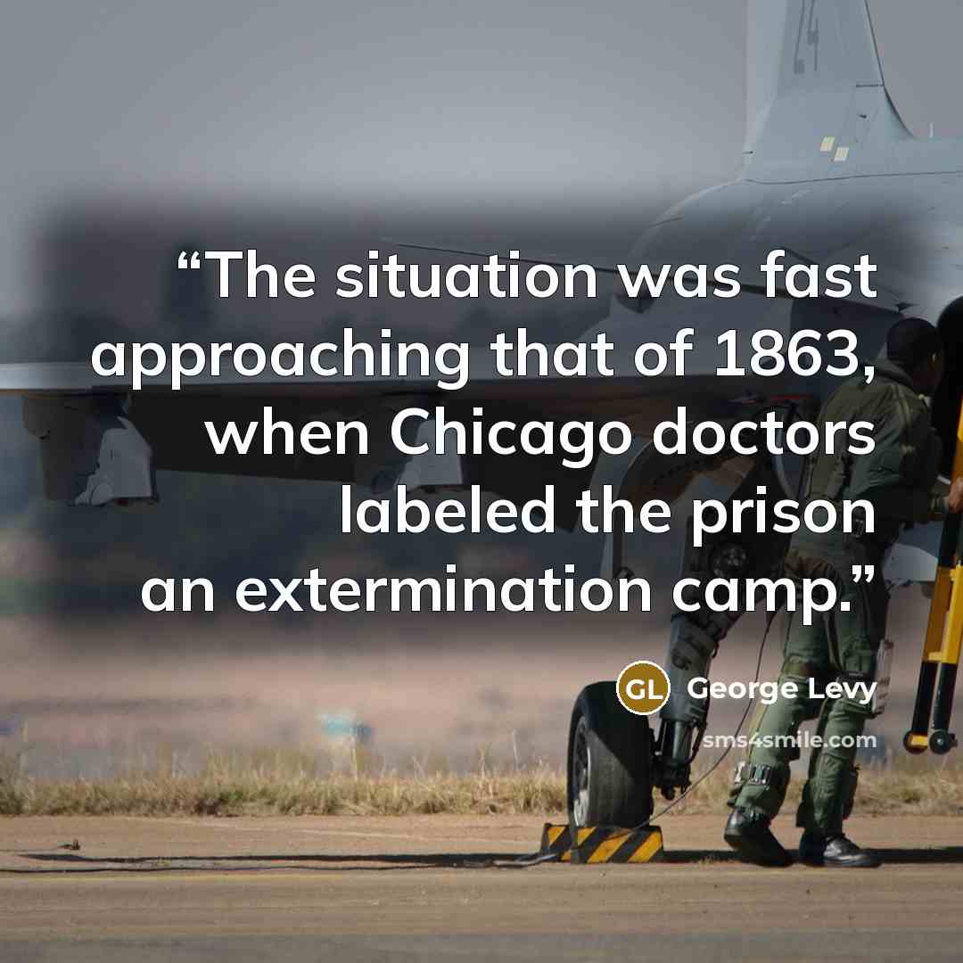 “The situation was fast approaching that of 1863, when Chicago doctors labeled the prison an extermination camp.” quote by George Levy