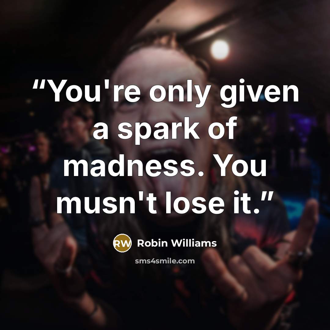 “You're only given a spark of madness. You musn't lose it.” quote by Robin Williams