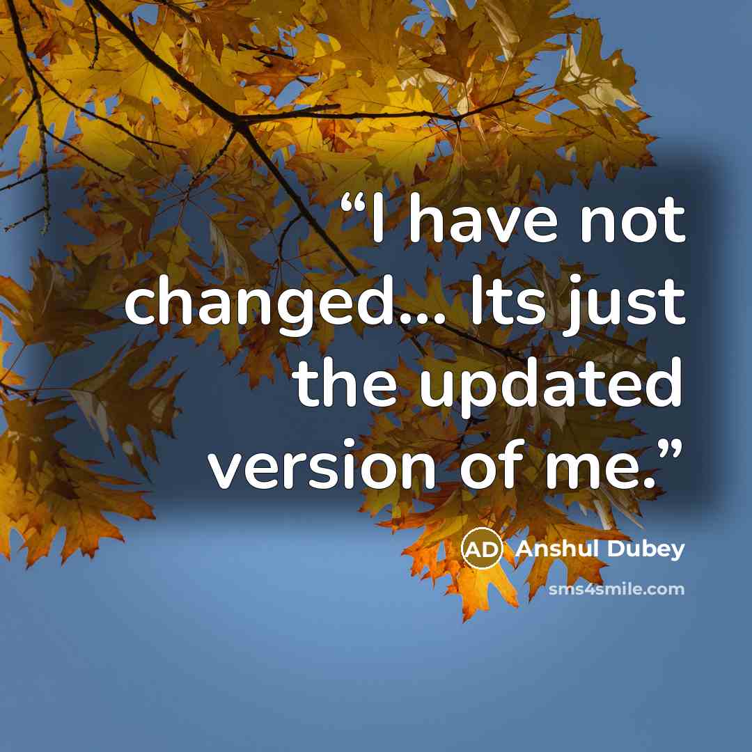 “I have not changed... Its just the updated version of me.” quote by Anshul Dubey