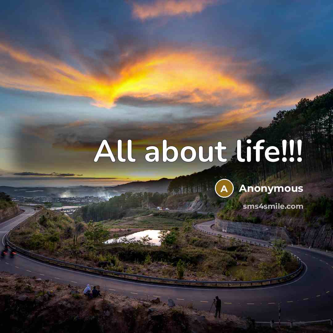 “All about life!!!” quote by Anonymous