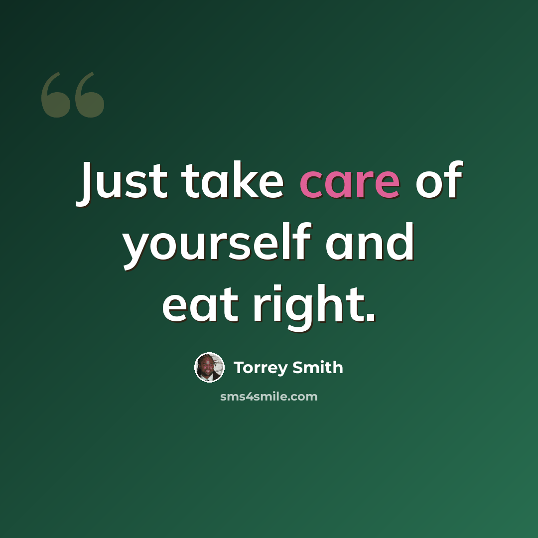 “Just take care of yourself and eat right.” quote by Torrey Smith