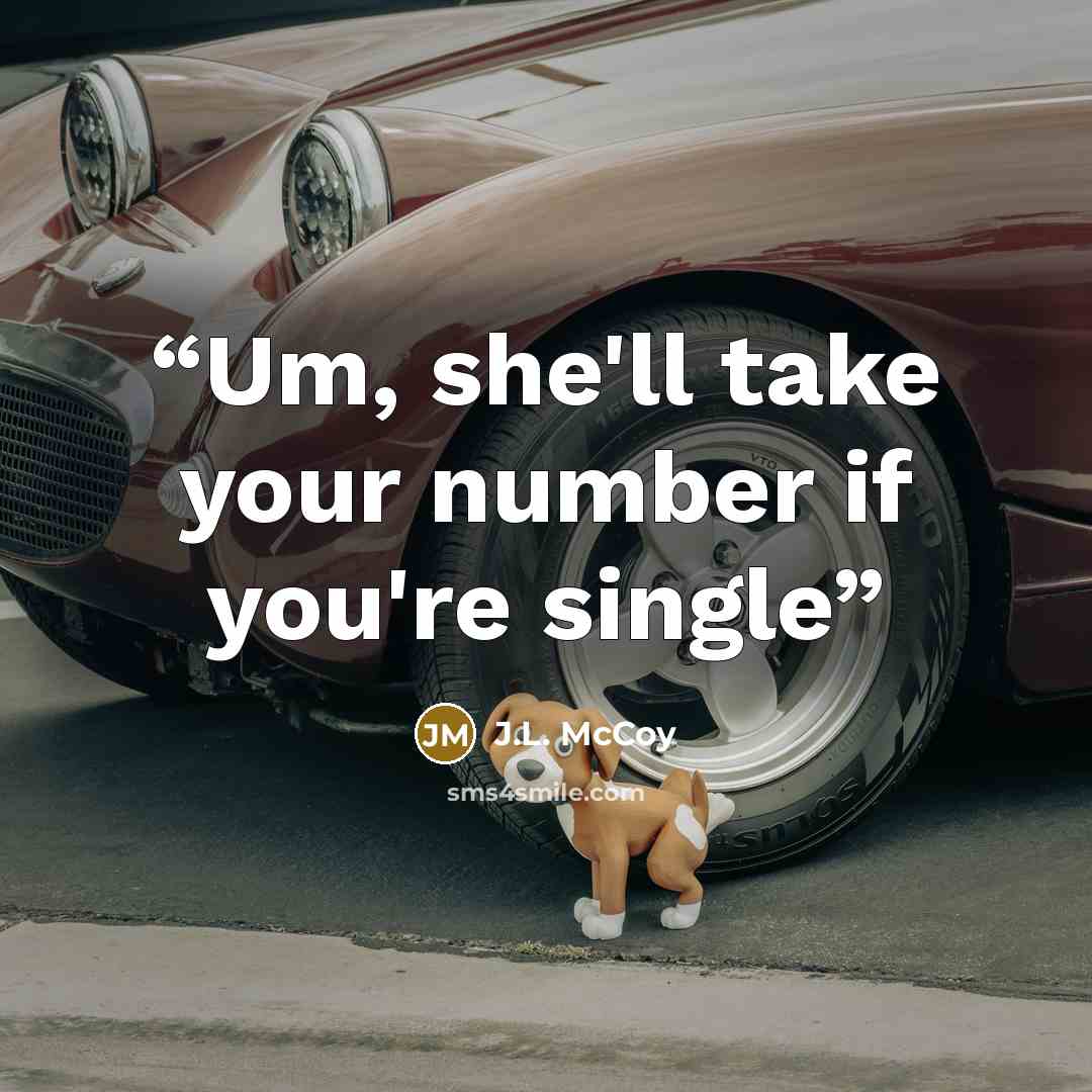 “Um, she'll take your number if you're single” quote by J.L. McCoy
