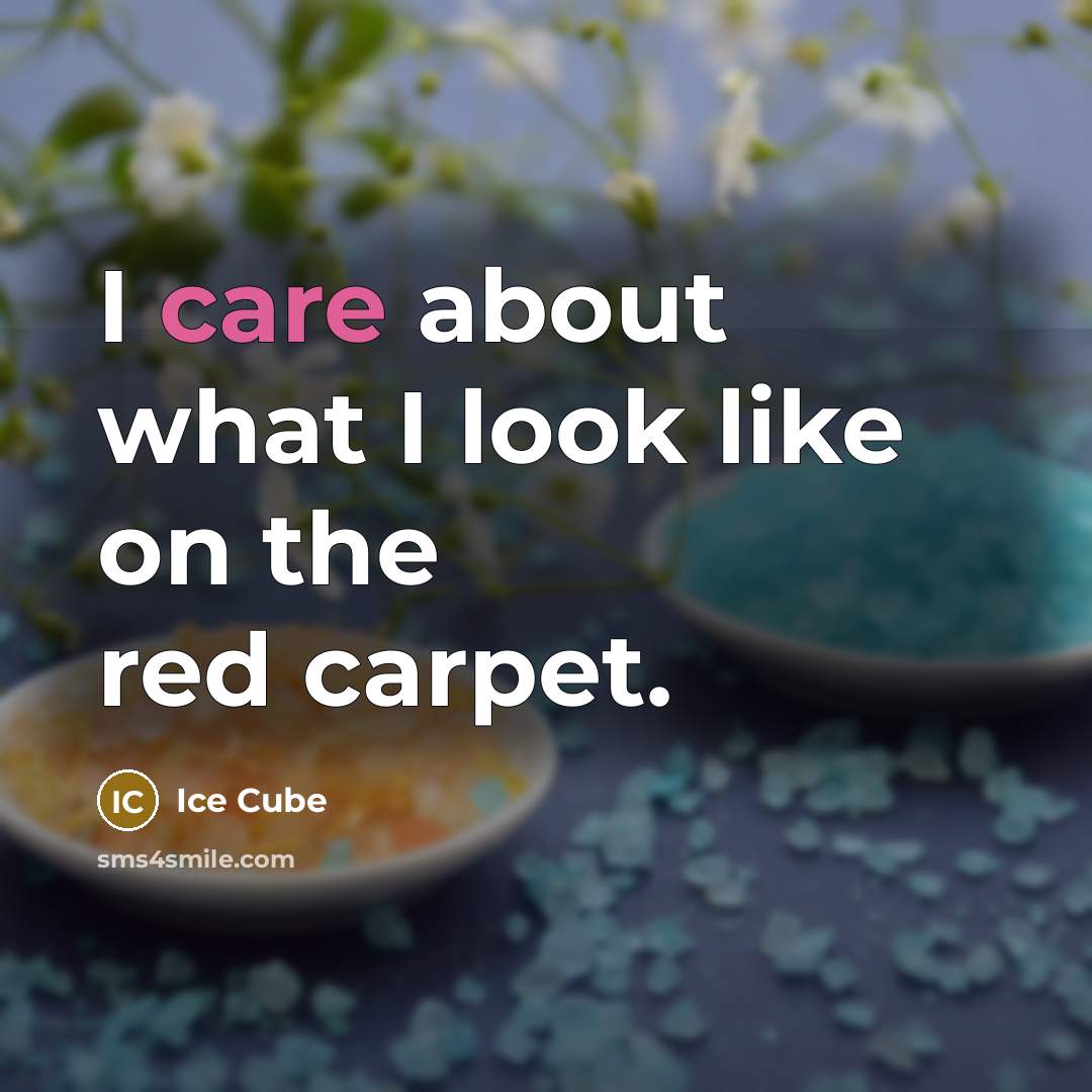 “I care about what I look like on the red carpet.” quote by Ice Cube