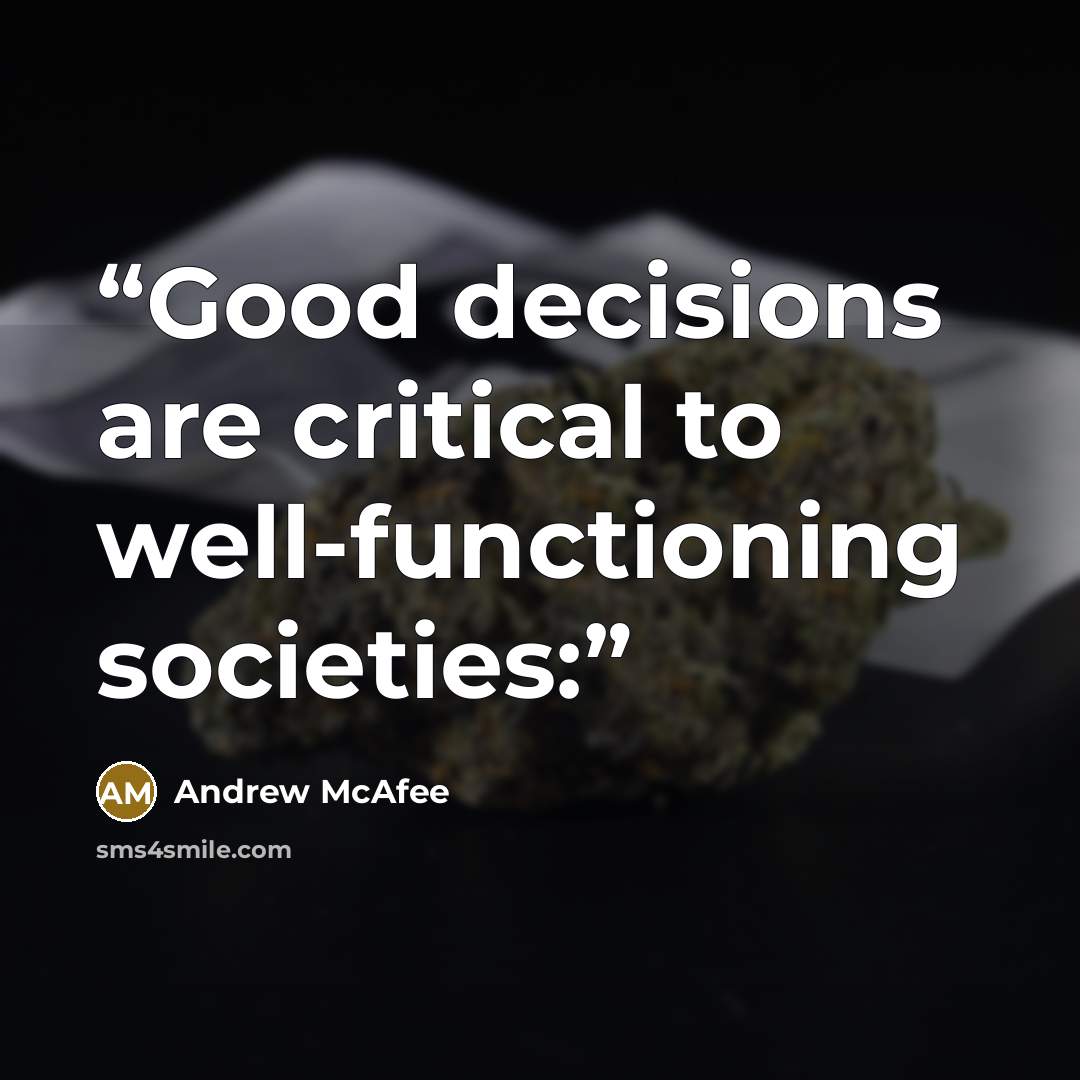 “Good decisions are critical to well-functioning societies:” quote by Andrew McAfee