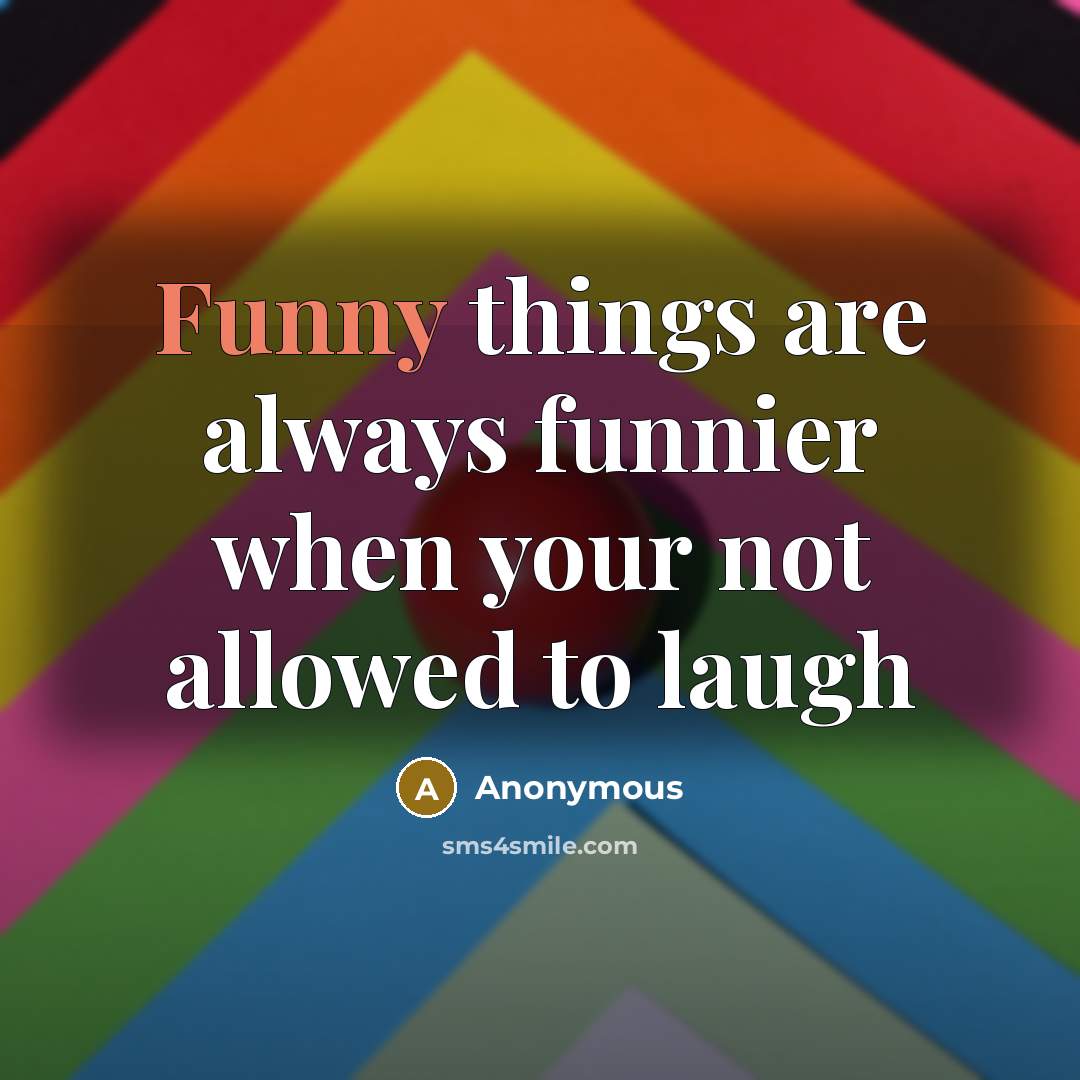 “Funny things are always funnier when your not allowed to laugh” quote by Anonymous