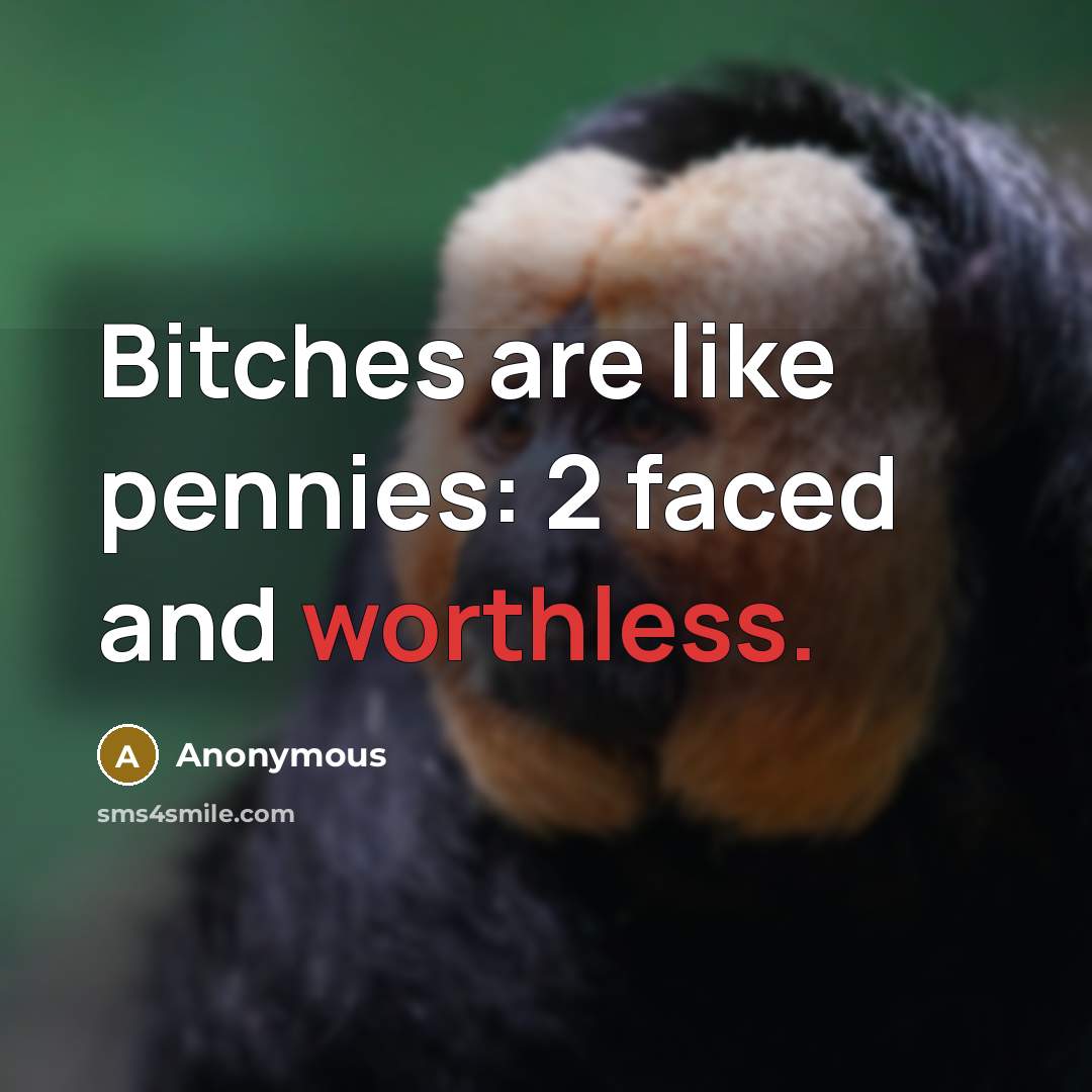“Bitches are like pennies: 2 faced and worthless.” quote by Anonymous