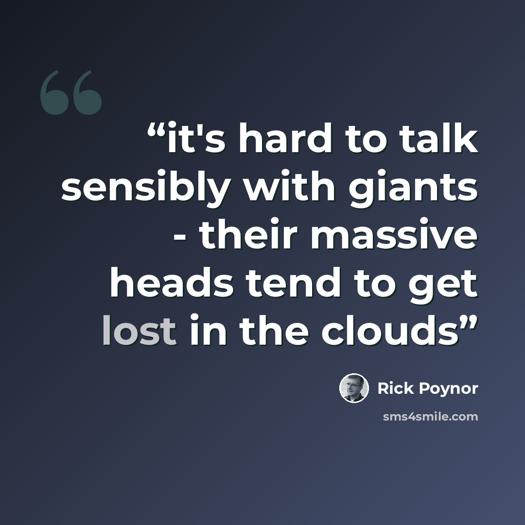 “it's hard to talk sensibly with giants - their massive heads tend to get lost in the clouds” quote by Rick Poynor