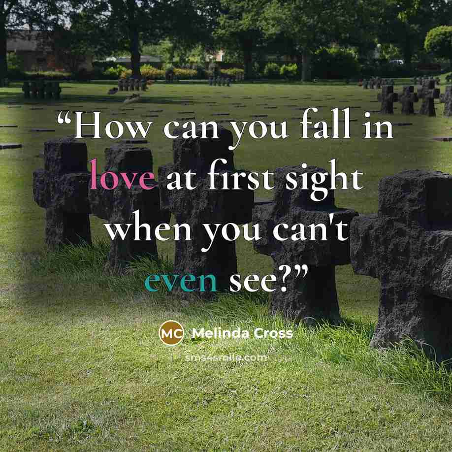 “How can you fall in love at first sight when you can't even see?” quote by Melinda Cross