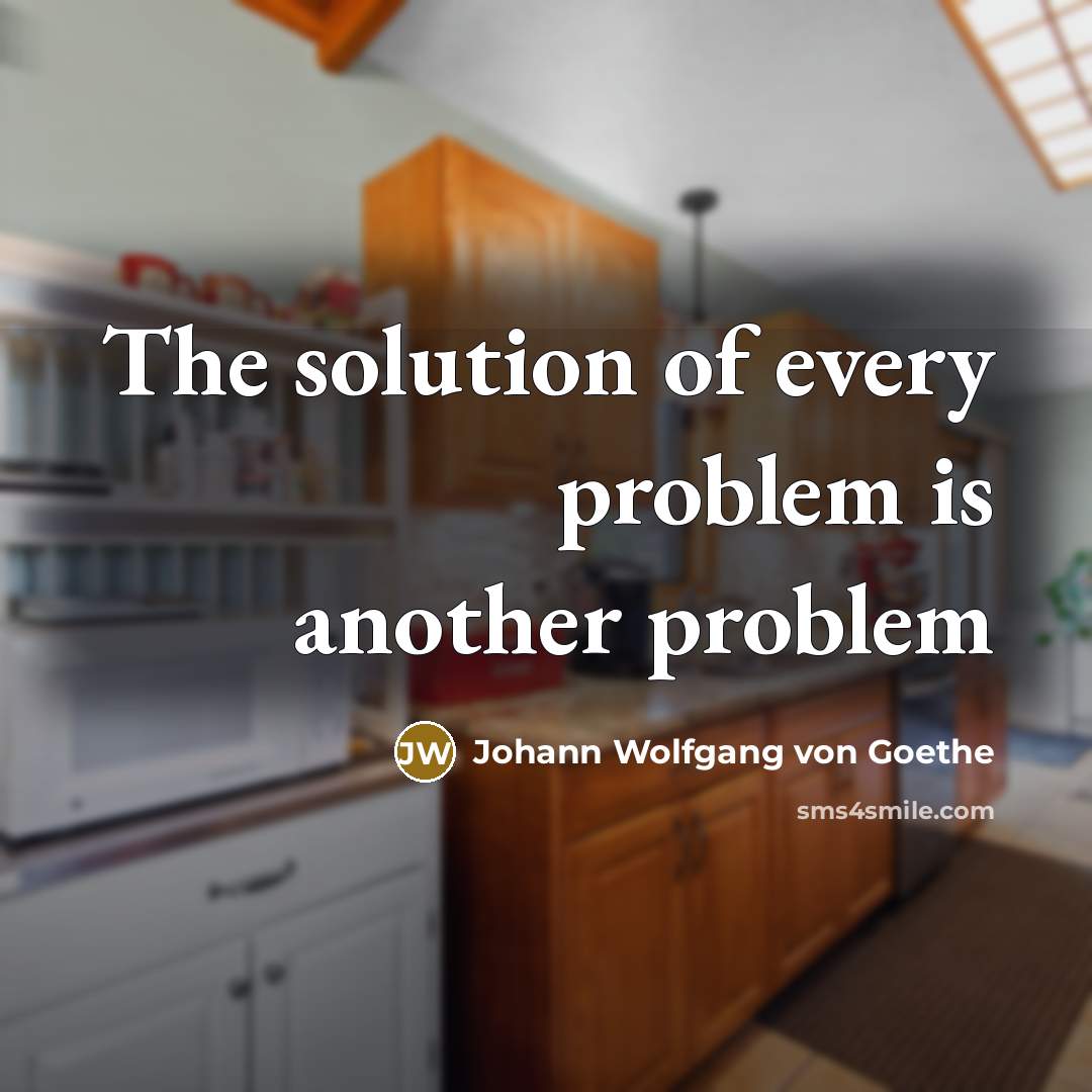 “The solution of every problem is another problem” quote by Johann Wolfgang von Goethe