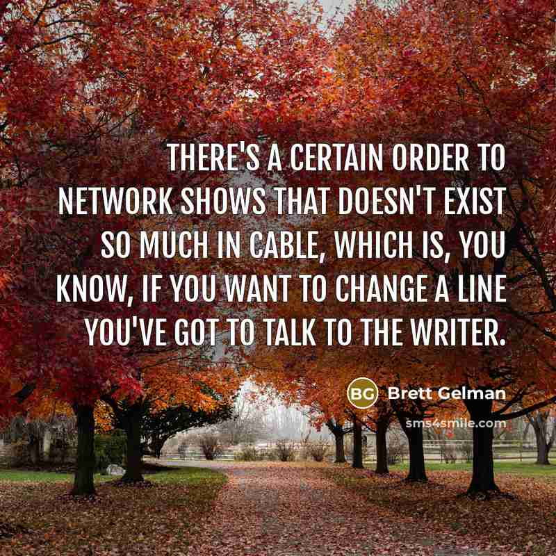 “There's a certain order to network shows that doesn't exist so much in cable, which is, you know, if you want to change a line you've got to talk to the writer.” quote by Brett Gelman
