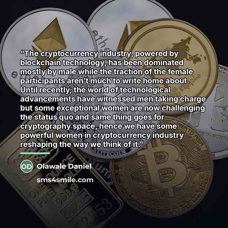 “The cryptocurrency industry, powered by blockchain technology, has been dominated mostly by male while the traction of the female participants aren’t much to write home about. Until recently, the world of technological advancements have witnessed men taking charge but some exceptional women are…” quote by Olawale Daniel
