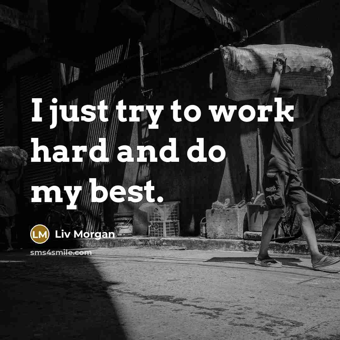 “I just try to work hard and do my best.” quote by Liv Morgan