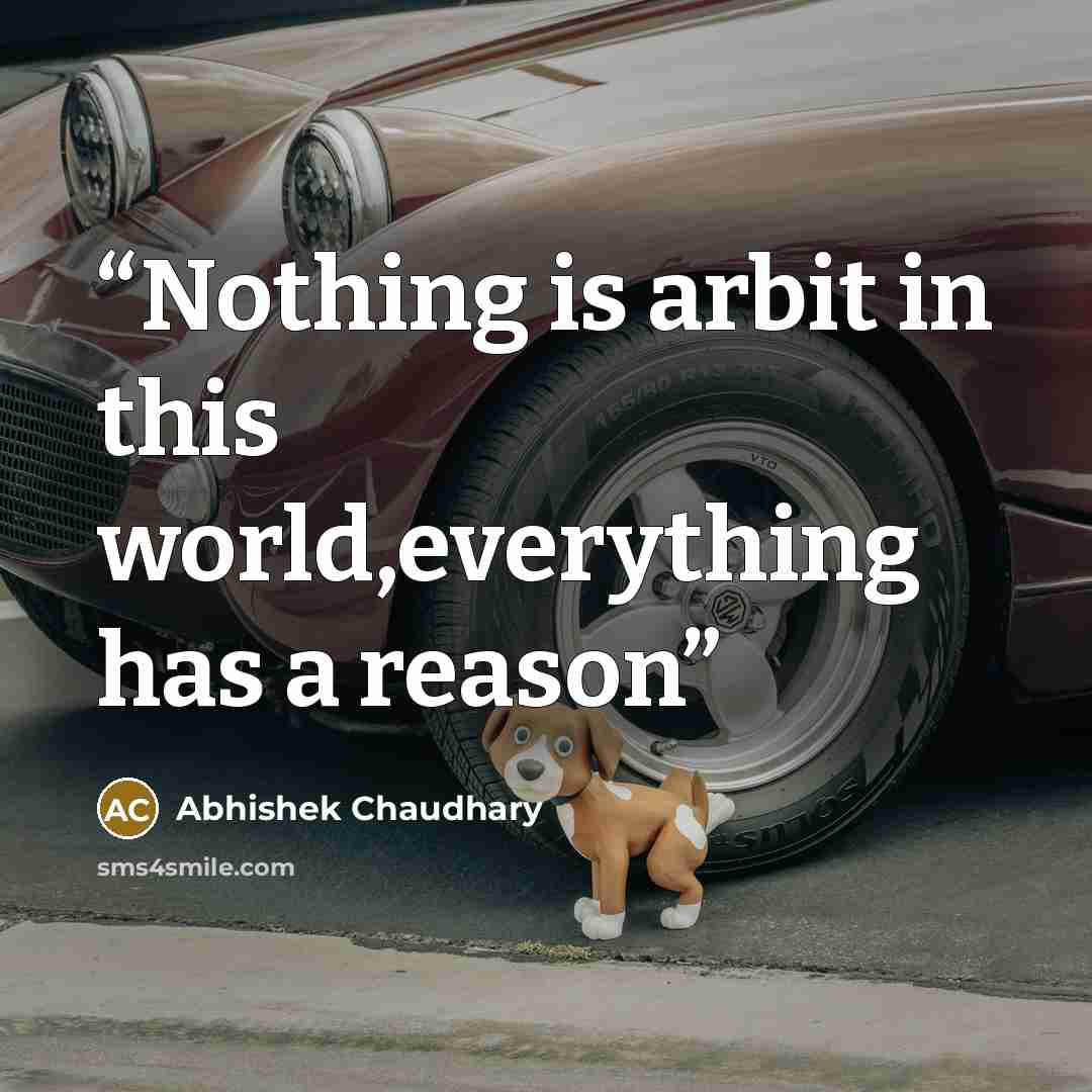 “Nothing is arbit in this world,everything has a reason” quote by Abhishek Chaudhary