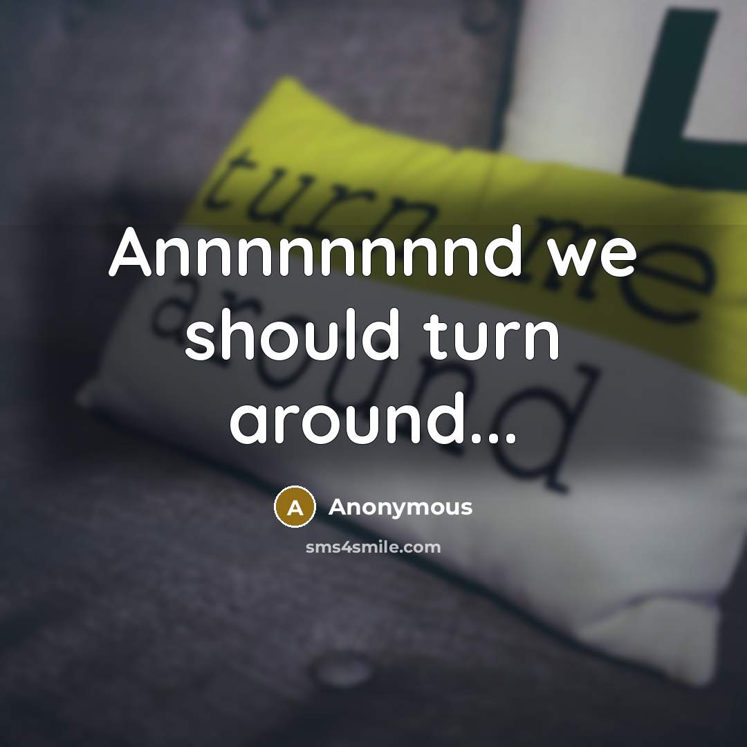 “Annnnnnnnd we should turn around...” quote by Anonymous