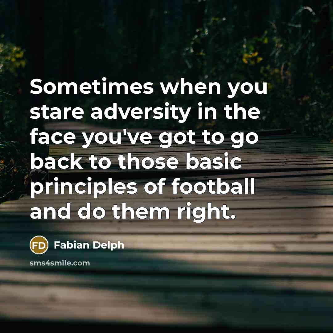 “Sometimes when you stare adversity in the face you've got to go back to those basic principles of football and do them right.” quote by Fabian Delph