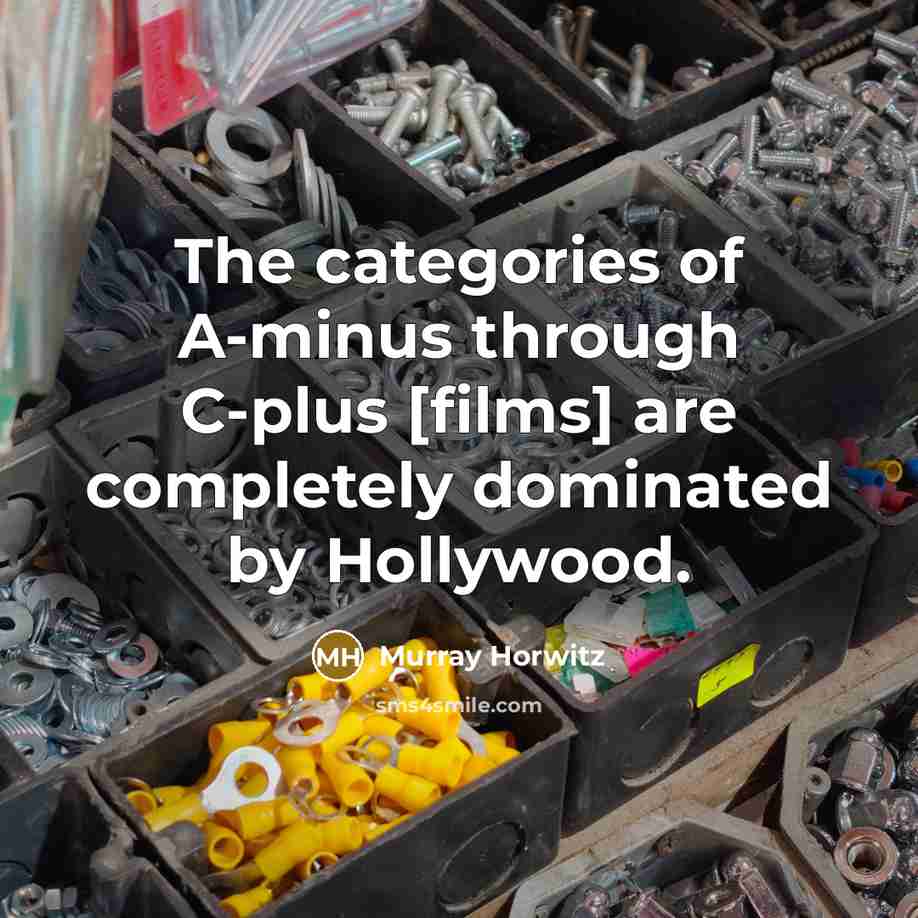“The categories of A-minus through C-plus [films] are completely dominated by Hollywood.” quote by Murray Horwitz