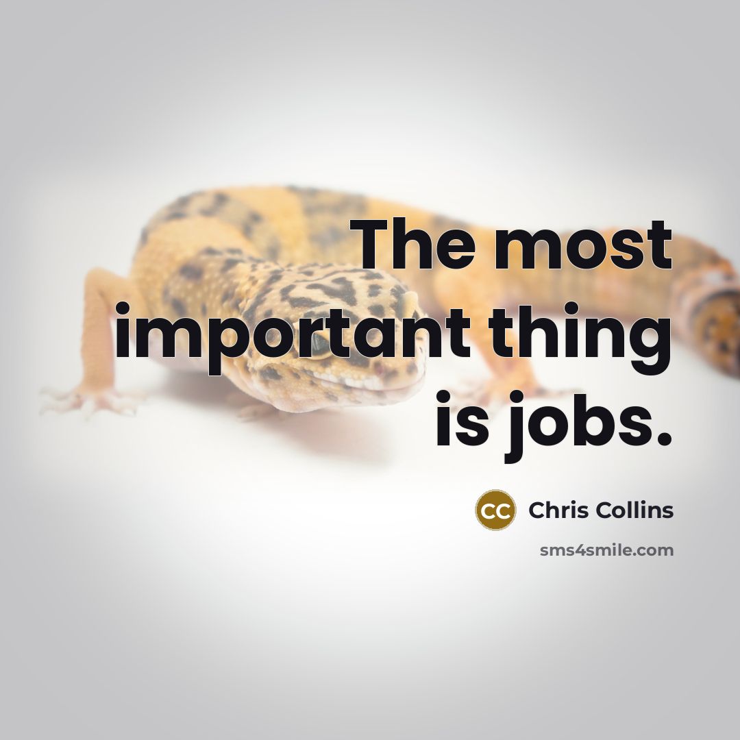 “The most important thing is jobs.” quote by Chris Collins