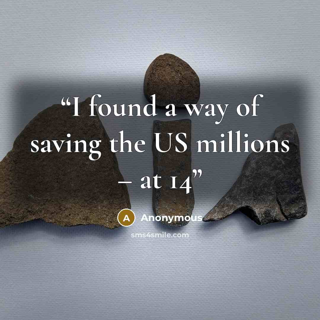 “I found a way of saving the US millions – at 14” quote by Anonymous