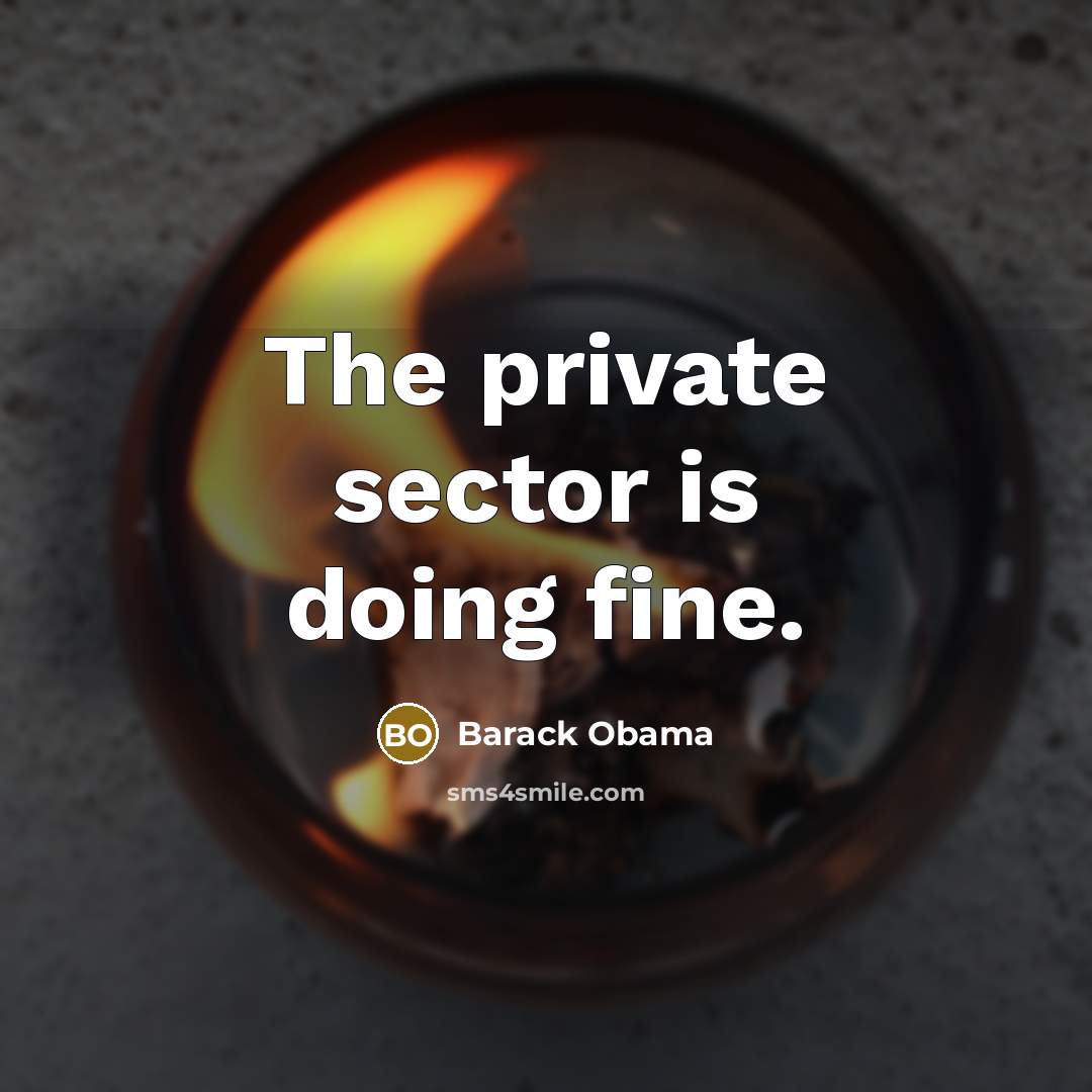 “The private sector is doing fine.” quote by Barack Obama