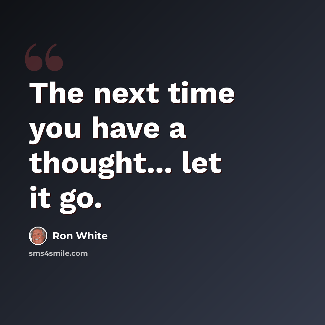 “The next time you have a thought... let it go.” quote by Ron White