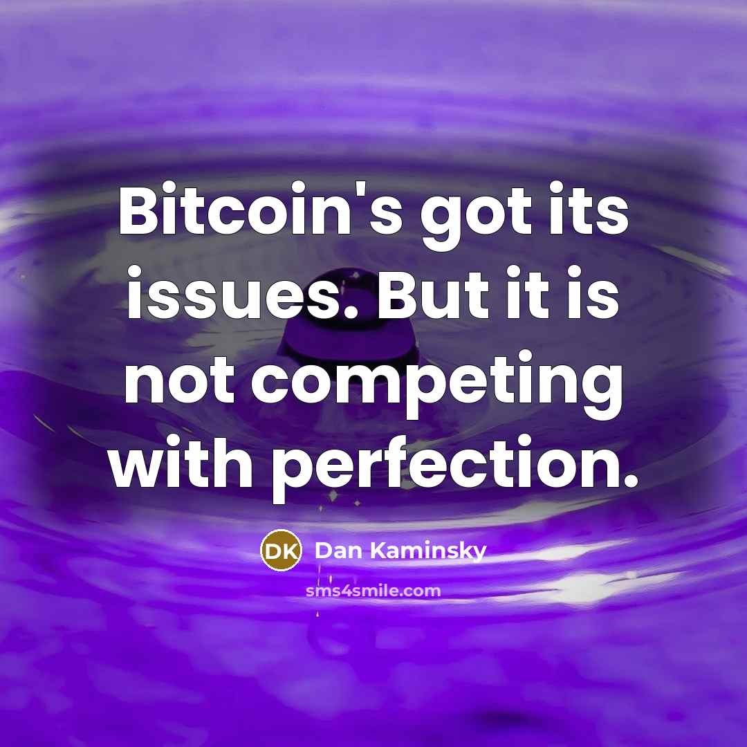 “Bitcoin's got its issues. But it is not competing with perfection.” quote by Dan Kaminsky
