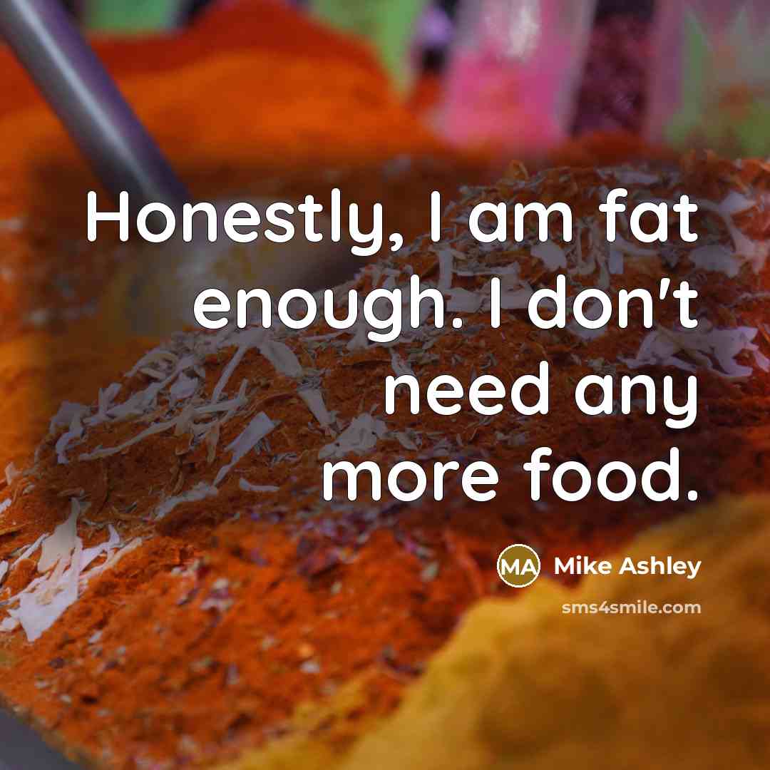 “Honestly, I am fat enough. I don't need any more food.” quote by Mike Ashley