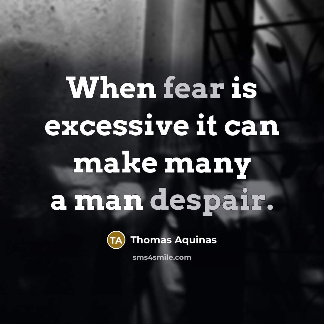 “When fear is excessive it can make many a man despair.” quote by Thomas Aquinas