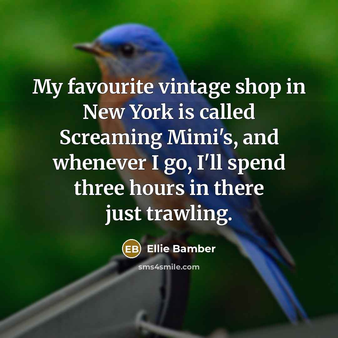 “My favourite vintage shop in New York is called Screaming Mimi's, and whenever I go, I'll spend three hours in there just trawling.” quote by Ellie Bamber