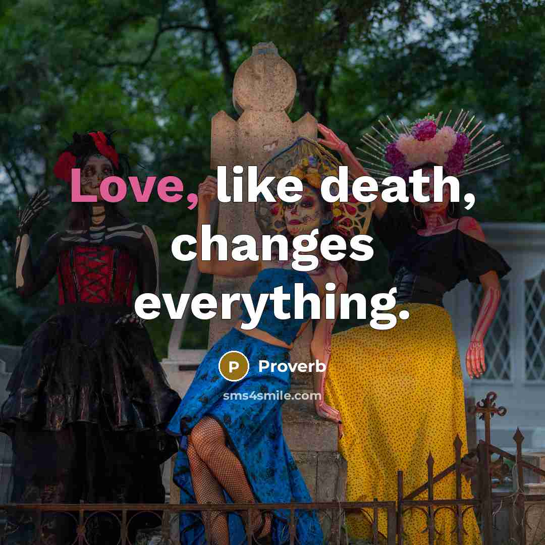 “Love, like death, changes everything.” quote by Proverb