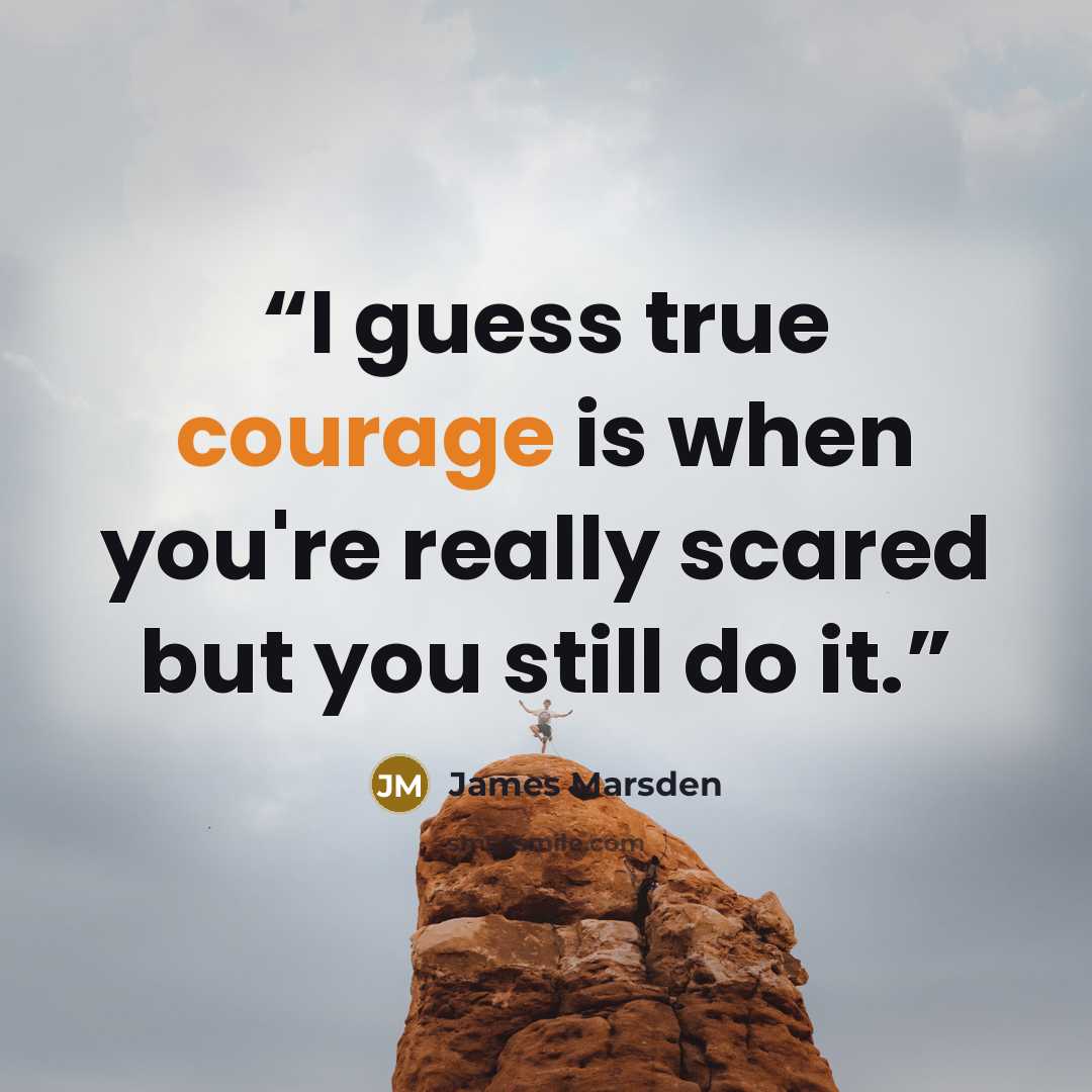 “I guess true courage is when you're really scared but you still do it.” quote by James Marsden