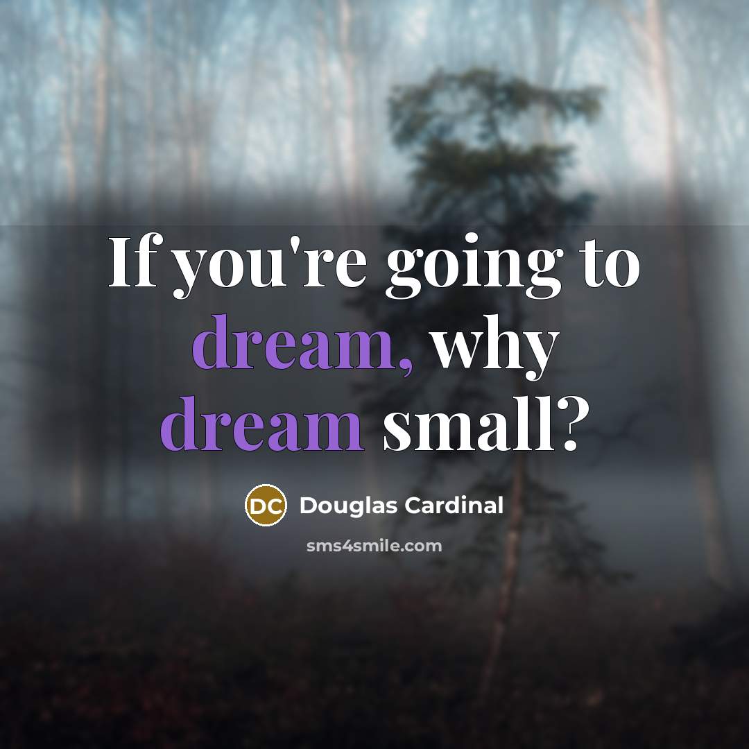 “If you're going to dream, why dream small?” quote by Douglas Cardinal