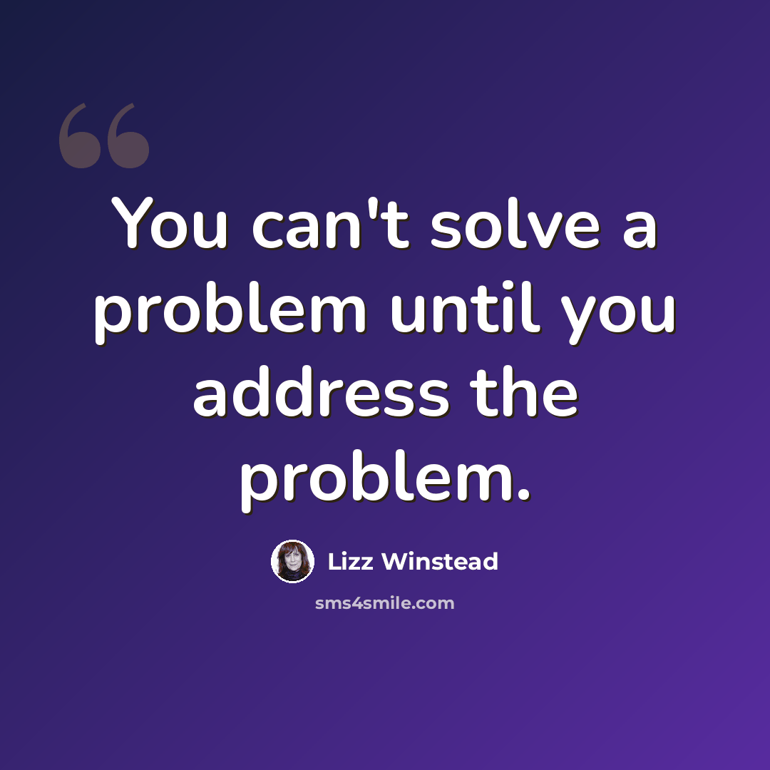 “You can't solve a problem until you address the problem.” quote by Lizz Winstead