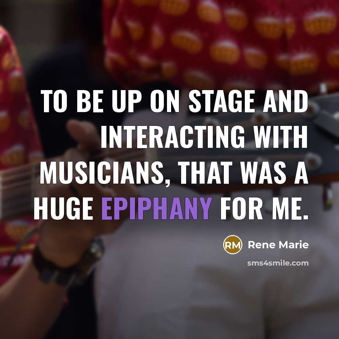 “To be up on stage and interacting with musicians, that was a huge epiphany for me.” quote by Rene Marie