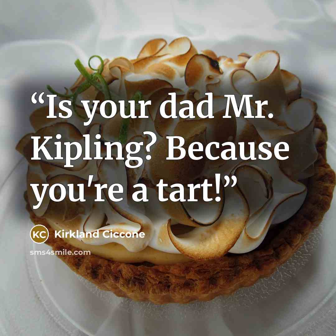 “Is your dad Mr. Kipling? Because you're a tart!” quote by Kirkland Ciccone