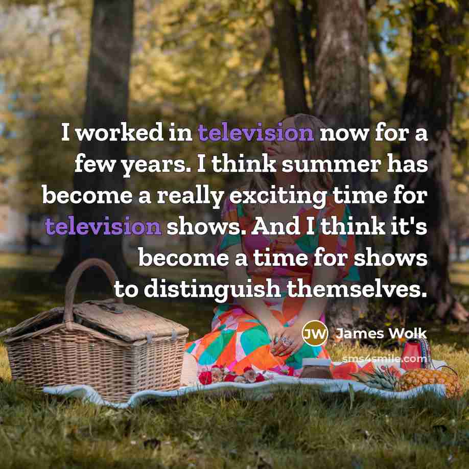 “I worked in television now for a few years. I think summer has become a really exciting time for television shows. And I think it's become a time for shows to distinguish themselves.” quote by James Wolk