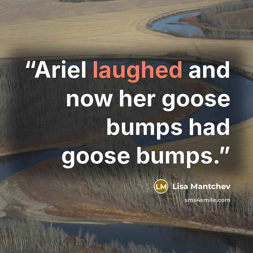 “Ariel laughed and now her goose bumps had goose bumps.” quote by Lisa Mantchev
