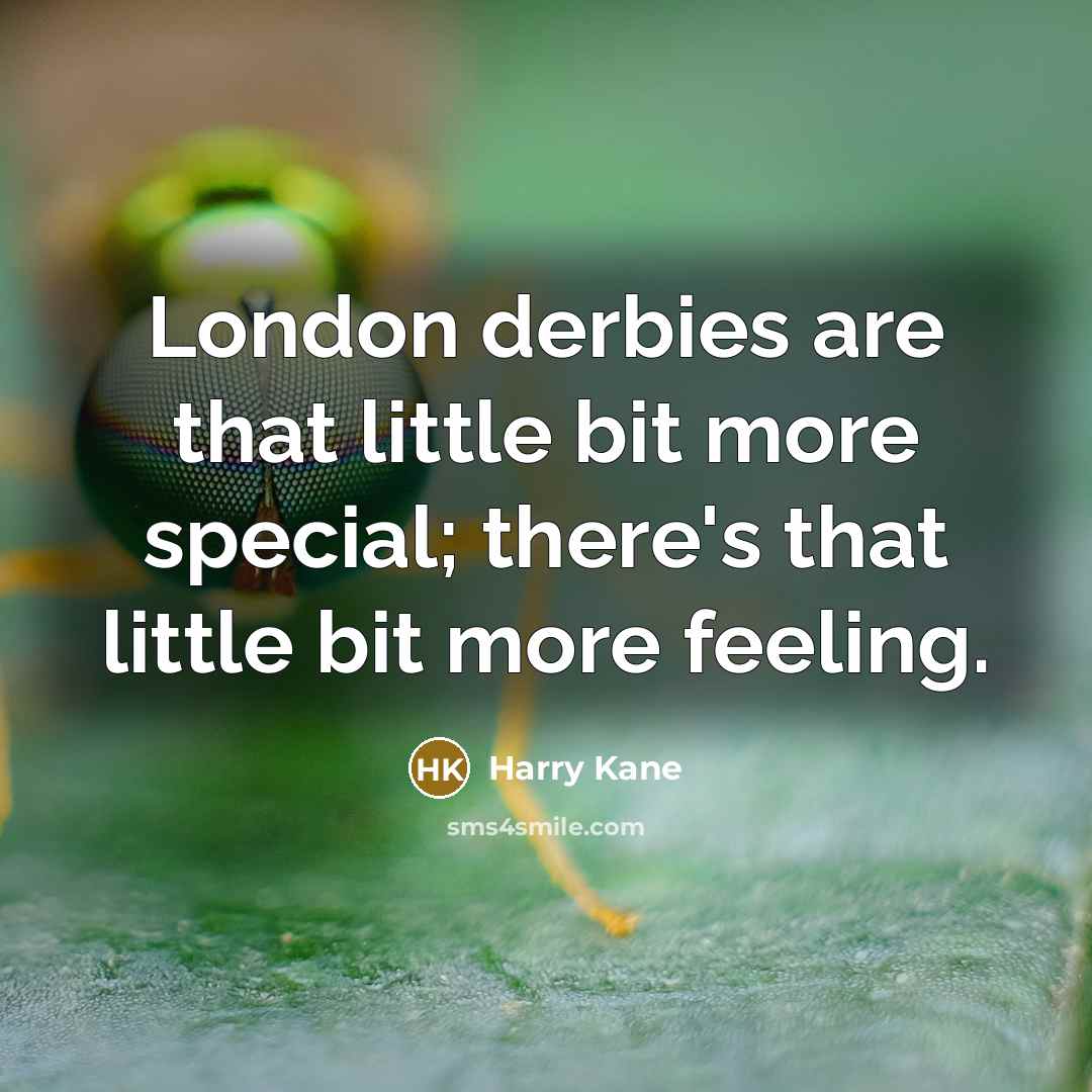 “London derbies are that little bit more special; there's that little bit more feeling.” quote by Harry Kane