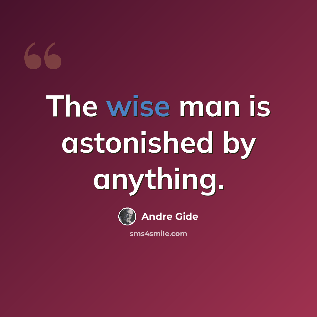 “The wise man is astonished by anything.” quote by Andre Gide
