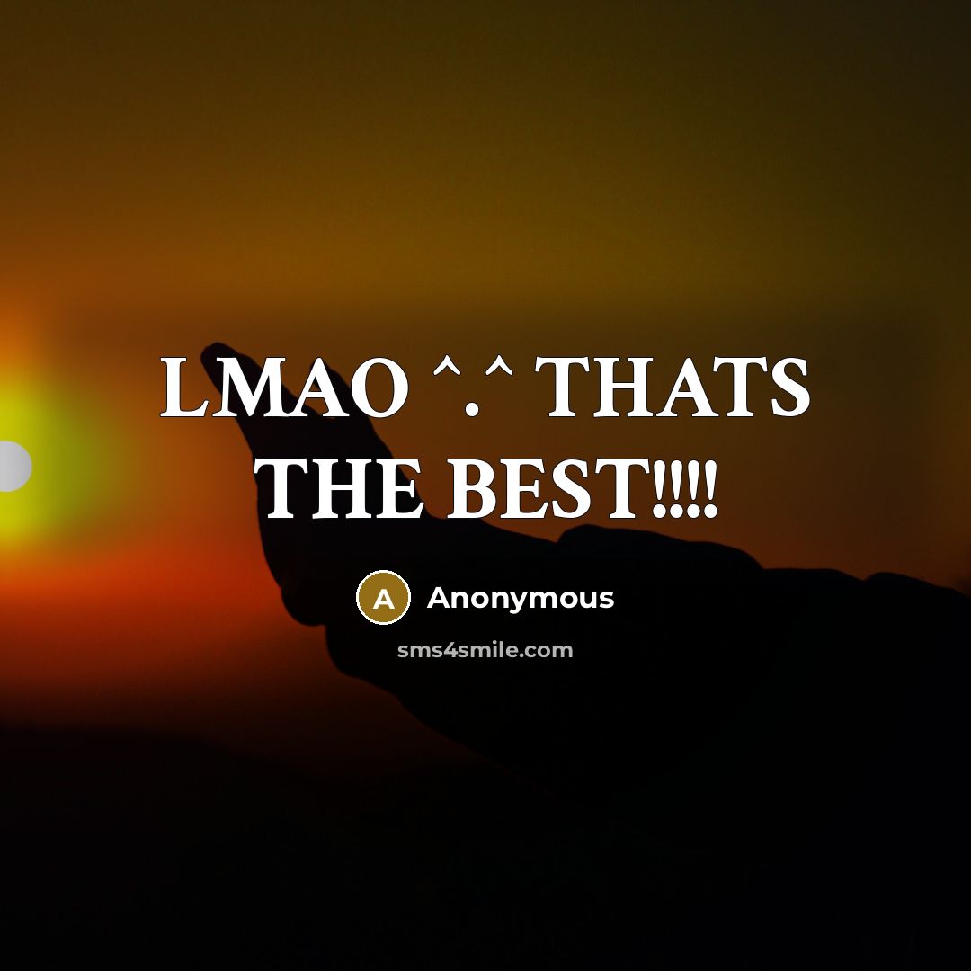 “LMAO ^.^ THATS THE BEST!!!!” quote by Anonymous