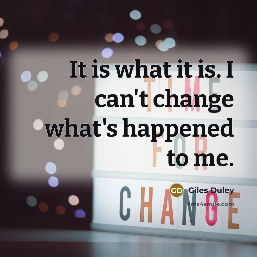 “It is what it is. I can't change what's happened to me.” quote by Giles Duley
