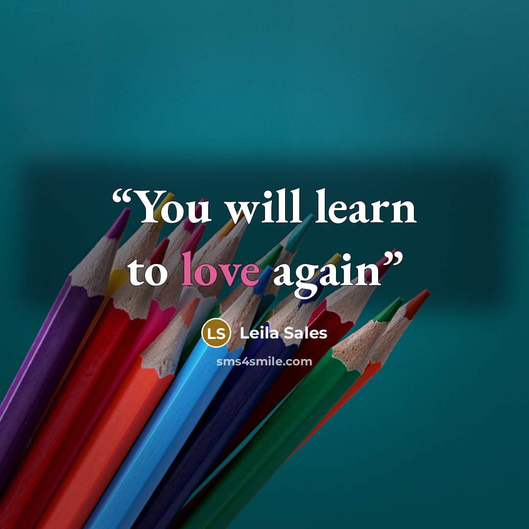 “You will learn to love again” quote by Leila Sales