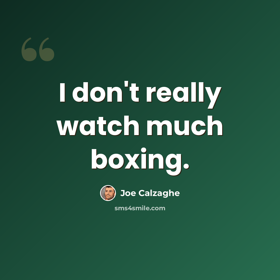 “I don't really watch much boxing.” quote by Joe Calzaghe