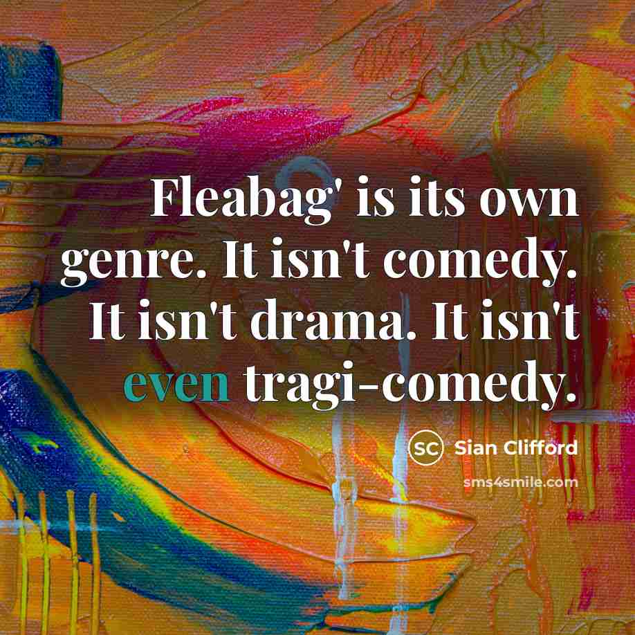 “Fleabag' is its own genre. It isn't comedy. It isn't drama. It isn't even tragi-comedy.” quote by Sian Clifford