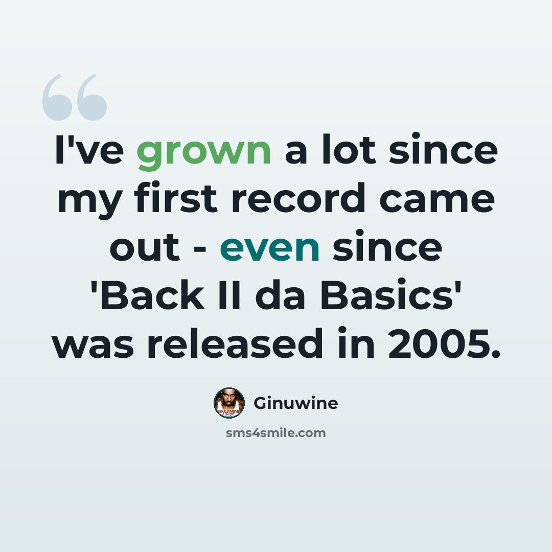 “I've grown a lot since my first record came out - even since 'Back II da Basics' was released in 2005.” quote by Ginuwine