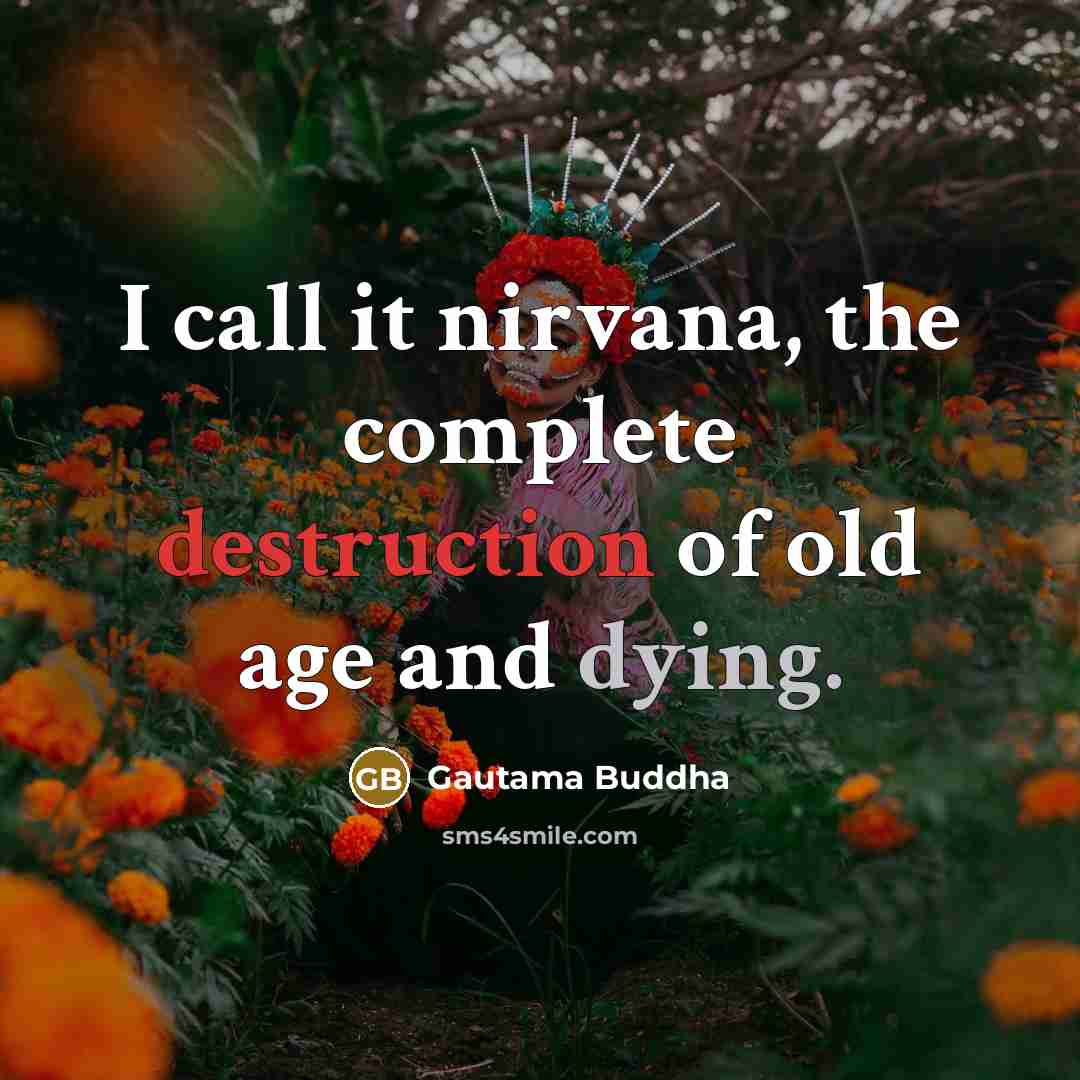 “I call it nirvana, the complete destruction of old age and dying.” quote by Gautama Buddha