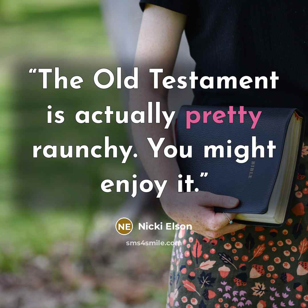 “The Old Testament is actually pretty raunchy. You might enjoy it.” quote by Nicki Elson
